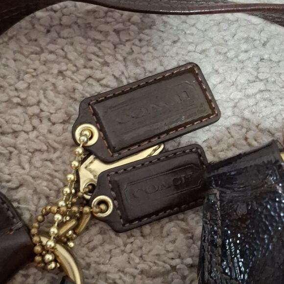 Coach 14305 Madison Signature Op Art Brown Sateen Maggie Carryall Shoulder Bag - Picture 11 of 12